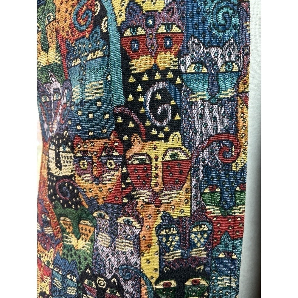 Vintage Cat Tapestry Vest Size Large Cat Lover Cat Lady Grandmacore Artsy